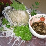 民宿まぐさ - あわびの刺身♪今回はオプションで