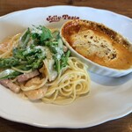 ジョリーパスタ - 料理写真:イタリアンワンプレート「海老と帆立のクリームソースパスタとラザニア風グラタン」