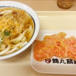 鶴丸饂飩本舗 - 料理写真:かけうどん(¥410)+しょうが天(¥170)