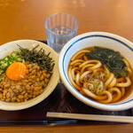 山田うどん - 料理写真:ミニ納豆オクラ丼朝定食　490円