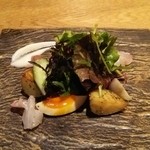 紬山荘 - お蕎麦のコース。前菜から…。