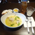 ガーデン - 豚バラとオクラのバター醤油パスタランチセット1,000円