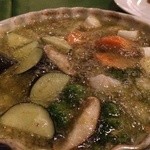 トラットリア ジョイア - 海老と野菜のアヒージョ　バケット付