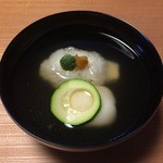 しのはら - 愛媛の鱧・自家製胡麻豆腐・ズッキーニのすまし汁