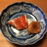 しのはら - 銚子の金目鯛・鯛の白子の揚げ物　