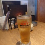 とり鉄 - ドリンク写真:昼からビール？  それにしても泡がないじゃんw  ウーロン茶でしたwww