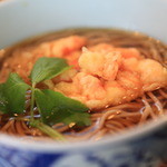 おおもり - 「かけそば」1,000円に最巻天ぷらをトッピング