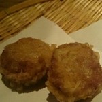 ワインと天婦羅 あら木 大名 - ⑨里芋…連発して天ぷらとして初めて食べるものばかりが続く。里芋もホクホクして美味。