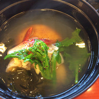京都和久傳 - 【'15年3月】お椀：魚介類がたっぷりの洋風テイスト