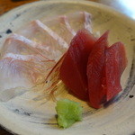 蕎麦ひら井 - 2015.5.22 ②お造り（鮪・平目）