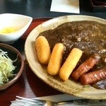 和風カレー処 三休庵 - コンビカレー￥800（税込）・コロッケ+ウインナー（ランチタイムメニュー）