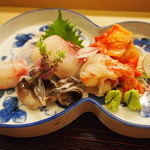 お造り　車エビ　桜鯛　赤貝　トリ貝