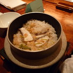 庭園茶寮 みな美(皆美館) - 食事　鯛と筍の釜飯