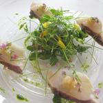 Shin Harada - 軽く炙った縞鯵のカルパッチョ仕立て