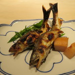くろぎ - 鮎焼き、蓼酢で