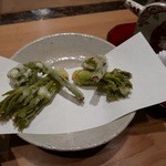 美山荘 - 【たらの芽とこごみの天ぷら】◎2015/5