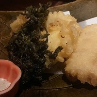 土佐料理 祢保希 丸の内店 - 鱧と青さ海苔の天ぷら