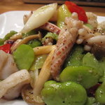 中国料理 堀内 - スルメイカと空豆の黒胡椒炒め　1,080円