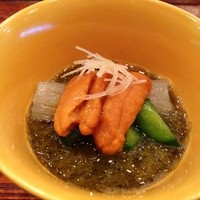 京都和久傳 - 京都和久傳　凌ぎ　うにと白ずいき　2015.5.30
