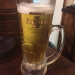 武蔵小杉のもつ屋じゅうに12 宴会 個室 - 生ビール　480円