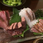 武蔵小杉のもつ屋じゅうに12 - ミックス４点盛り　1080円