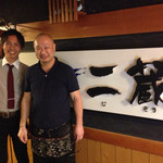 感菜酒房 二蔵 - 一緒に行ったタレントで南知多町観光釣り大使岩月大地くんとお店の大将と記念撮影