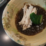 四季の膳 秀香 - 晩酌セット：もずく酢＋蒸し鶏