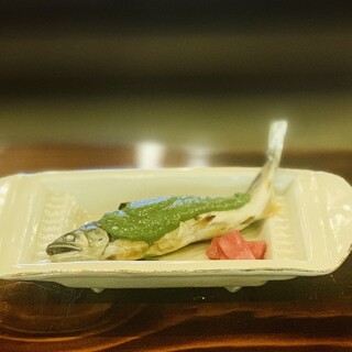 奈賀井 - 料理写真:①   790円：鮎の山椒味噌田楽