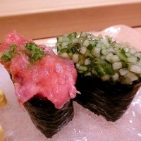 鮨 石島 - マグロの中落ち　だし（山形のお漬け物）　