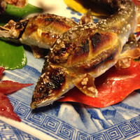 比良山荘 - 子持ち鮎の塩焼き