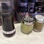 マロリーポークステーキ - 料理写真:充実した卓上調味料！