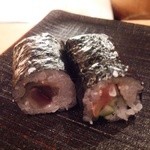 鮨 波やし - (6/5)鯖ガリ紫蘇巻、ひもきゅう