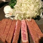 浅草 牛かつ - 牛ロースかつ麦めしセット　1200円（2015)