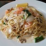 PiA - えびとアスパラのクリームスパゲッティー