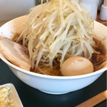 麺屋純太 - 味玉黒ラーメン野菜まし、にんにくトッピング