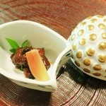 八勝館 - (先付)鰻の山椒甘露煮、酢茗荷☆