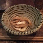 蕎麦 シカモア - お通し（少し食べちゃった）