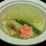 欽山 - 焚き合せ（蕪の含め煮・焼き穴子のフカヒレ餡かけ）