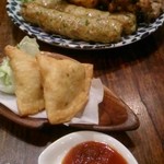 印度料理シタール - サモサ＆タンドーリミックスグリルＬサイズ
      どど～んと来ました♪(^○^)