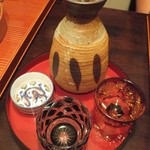 馳走なかむら - 酒器も色々と楽しませてもらいました。
