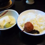 山みず木 - 朝食⑨　ご飯、梅干し、ふきみそ