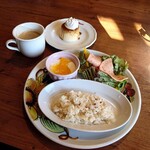 ジョリーパスタ - 料理写真:モーニング チーズリゾットセット、イタリアンプリン