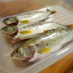 やまめ庵 - 今朝近くの球磨川で店主が釣ったやまめです！