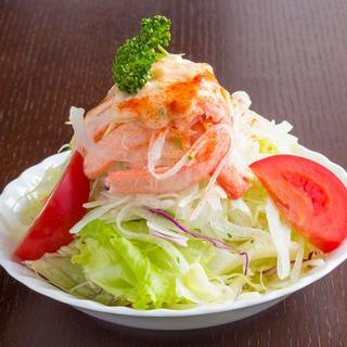 サラダが１３種類と自家製ドレッシングが５種類もあります。