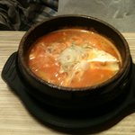 あさりとアスパラバターのスンドゥブ