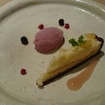 祇園迦陵 - 自家製デザート：ワインシャーベット、レモンケーキ