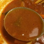 soratodaichinotomatomembejixi - 【2015年05月】Chiliマサラ麺のペーストを溶かした後のスープアップ。