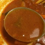 【2015年05月】Chiliマサラ麺のペーストを溶かした後のスープアップ。