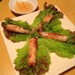 サイゴンレストラン - 揚げた春巻。コクのある肉が酸味を感じるタレと相性抜群。