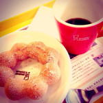 Mister Donut - ポン デ 黒糖 、ホットコーヒー